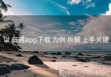 以 岛遇app下载 为例 拆解 上手关键