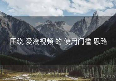围绕 爱液视频 的 使用门槛 思路